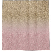 Elegant Roos Gold en Gold Glitter Sparkles foto Douchegordijn (Voorkant)