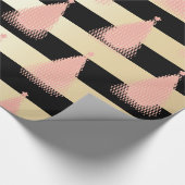 Elegant Roos Gold- en gouden kerstboomstructuur Cadeaupapier (Hoek)