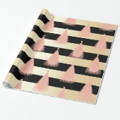 Elegant Roos Gold- en gouden kerstboomstructuur Cadeaupapier (Uitgerold)