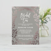Elegant Roos Gold en Grey Bridal Tea Party Kaart (Staand voorkant)