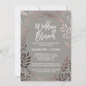 Elegant Roos Gold en Grey Wedding Brunch Kaart (Voorkant)