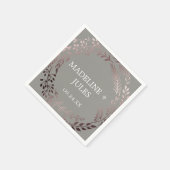 Elegant Roos Gold en grijs huwelijk Servet (Hoek)