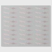 Elegant Roos Gold en grijs kerstpatroon Cadeaupapier (Vlak)