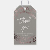 Elegant Roos Gold en grijs Vrijgezellenfeest Harte Cadeaulabel (Voorkant)