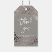 Elegant Roos Gold en grijs Vrijgezellenfeest Harte Cadeaulabel (Achterkant)