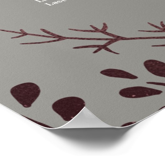 Elegant Roos Gold- en grijs weddenschap Poster (Hoek)