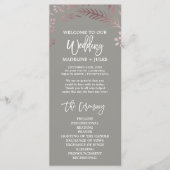 Elegant Roos Gold- en grijs weddenschap-programma Programmakaart (Voorkant)