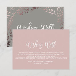 Elegant Roos Gold en Grijze bruiloft Informatiekaartje