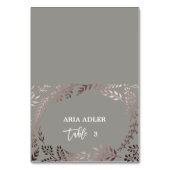 Elegant Roos Gold en Grijze bruiloft Kaart (Voorkant)