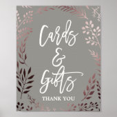Elegant Roos Gold en grijze Kaarten en cadeautjes Poster (Voorkant)