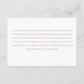 Elegant Roos Gold en kalligrafie huwelijksgegevens Informatiekaartje (Achterkant)