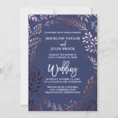 Elegant Roos Gold en marine | Lafy Lijst Weddensch Kaart (Voorkant)