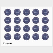 Elegant Roos Gold- en marinesamenzegels Ronde Sticker (Vel)