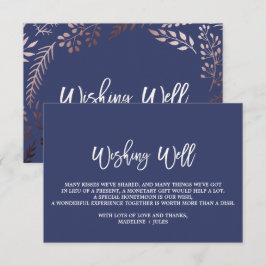 Elegant Roos Gold- en marineverbinding Informatiekaartje