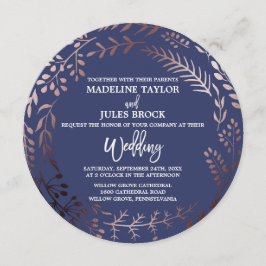 Elegant Roos Gold- en marineverbindingen Kaart