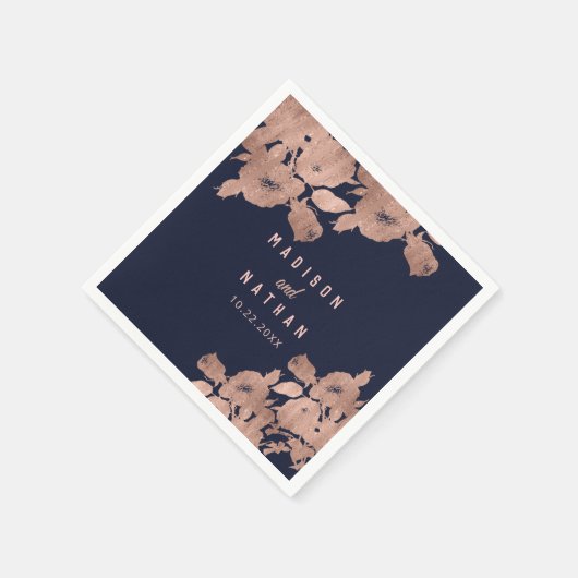 Elegant Roos Gold en marinevloeistof Servet (Hoek)