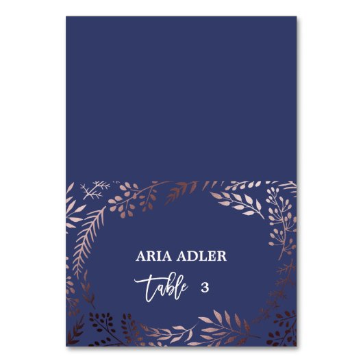 Elegant Roos Gold- en marinevrouwplaats Kaart (Voorkant)