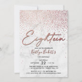 Elegant Roos Gold en marmer 18e verjaardag Kaart (Voorkant)