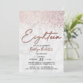 Elegant Roos Gold en marmer 18e verjaardag Kaart (Staand voorkant)