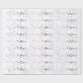 Elegant Roos Gold- en marmer-kerstpatroon Cadeaupapier (Vlak)