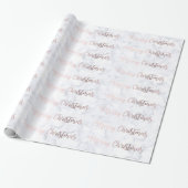 Elegant Roos Gold- en marmer-kerstpatroon Cadeaupapier (Uitgerold)