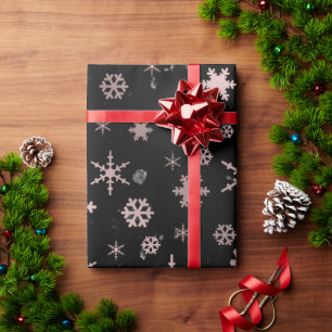 Elegant Roos Gold en marmer kerstsnowflakes Cadeaupapier