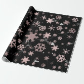Elegant Roos Gold en marmer kerstsnowflakes Cadeaupapier (Uitgerold)