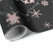 Elegant Roos Gold en marmer kerstsnowflakes Cadeaupapier (Rol Hoek)