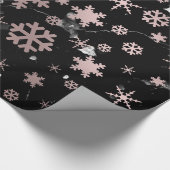 Elegant Roos Gold en marmer kerstsnowflakes Cadeaupapier (Hoek)