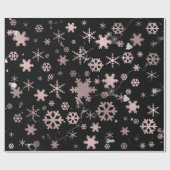 Elegant Roos Gold en marmer kerstsnowflakes Cadeaupapier (Vlak)