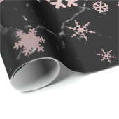 Elegant Roos Gold en marmer kerstsnowflakes Cadeaupapier (Rol Hoek)