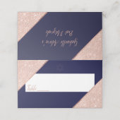 Elegant Roos Gold en Navy Bat Mitswa Plaatskaartje (Buitenkant ongevouwen)