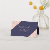 Elegant Roos Gold en Navy Bat Mitswa Plaatskaartje (Achterkant)