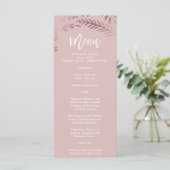 Elegant Roos Gold en Pink Wedding Menu Kaart (Staand voorkant)