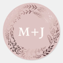 Elegant Roos Gold en roze bruiloft Envelope zegels