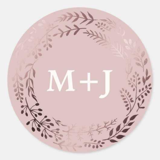 Elegant Roos Gold en roze bruiloft Envelope zegels (Voorkant)