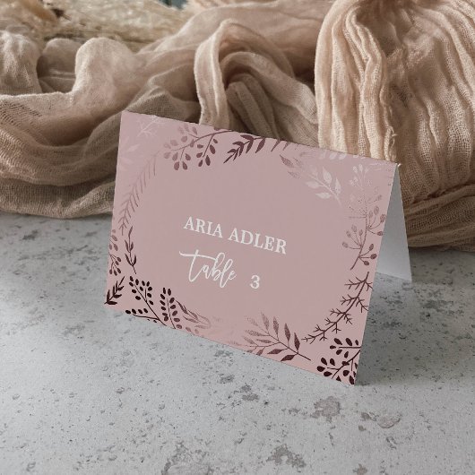 Elegant Roos Gold en roze bruiloft Kaart