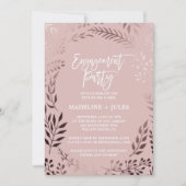 Elegant Roos Gold en Roze Engagement Party Kaart (Voorkant)