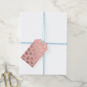 Elegant Roos Gold en roze kerstboomstructuur Cadeaulabel (Met Touw)