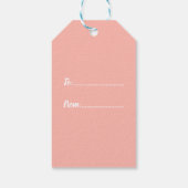 Elegant Roos Gold en roze kerstboomstructuur Cadeaulabel (Achterkant)