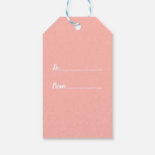 Elegant Roos Gold en roze kerstboomstructuur Cadeaulabel (Achterkant)