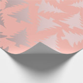 Elegant Roos Gold en roze kerstboomstructuur Cadeaupapier (Hoek)