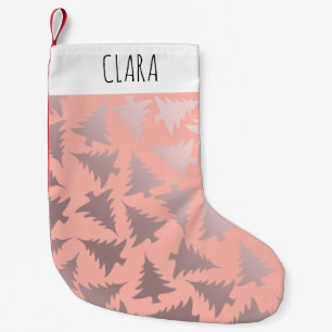 Elegant Roos Gold en roze kerstboomstructuur Kleine Kerstsok