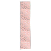 Elegant Roos Gold en roze kerstboomstructuur Korte Tafelloper (Voorkant)