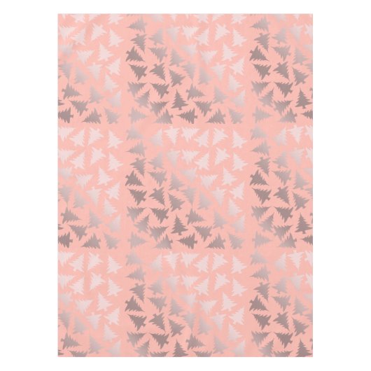 Elegant Roos Gold en roze kerstboomstructuur Tafelkleed (Voorkant)