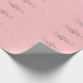 Elegant Roos Gold en roze kerstpatronen Cadeaupapier (Hoek)