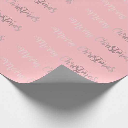 Elegant Roos Gold en roze kerstpatronen Cadeaupapier (Hoek)