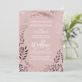 Elegant Roos Gold en roze | Lafy Lijst Weddenschap Kaart (Staand voorkant)