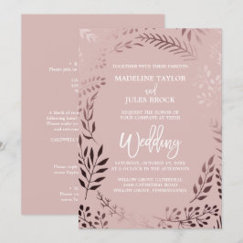 Elegant Roos Gold en roze luidop in één keer Kaart