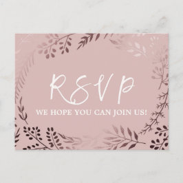 Elegant Roos Gold en Roze Song Request RSVP Uitnodiging Briefkaart